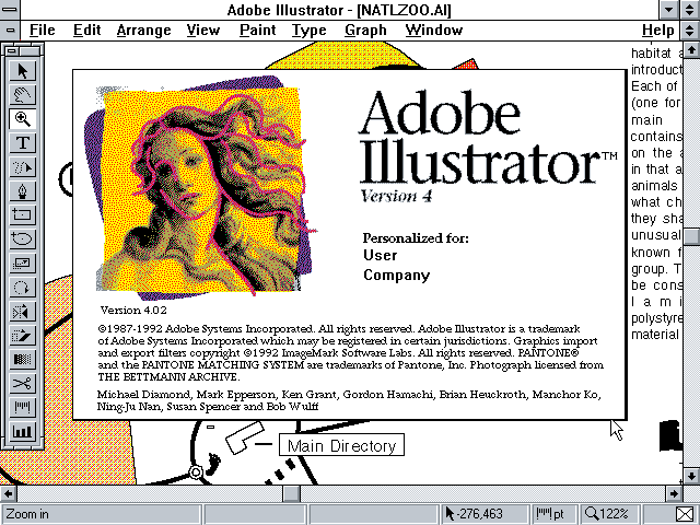 Adobe Illustator 4.02 - About